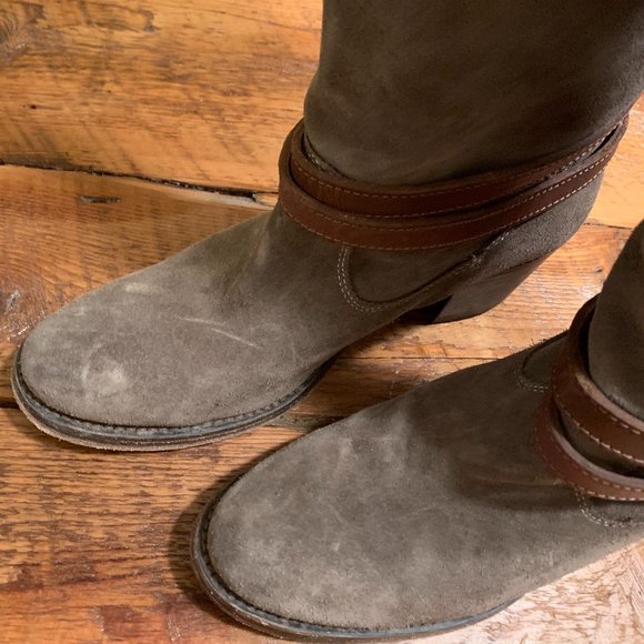 Frye Jane Strappy Tall Suede Boots - Picture 2 of 6